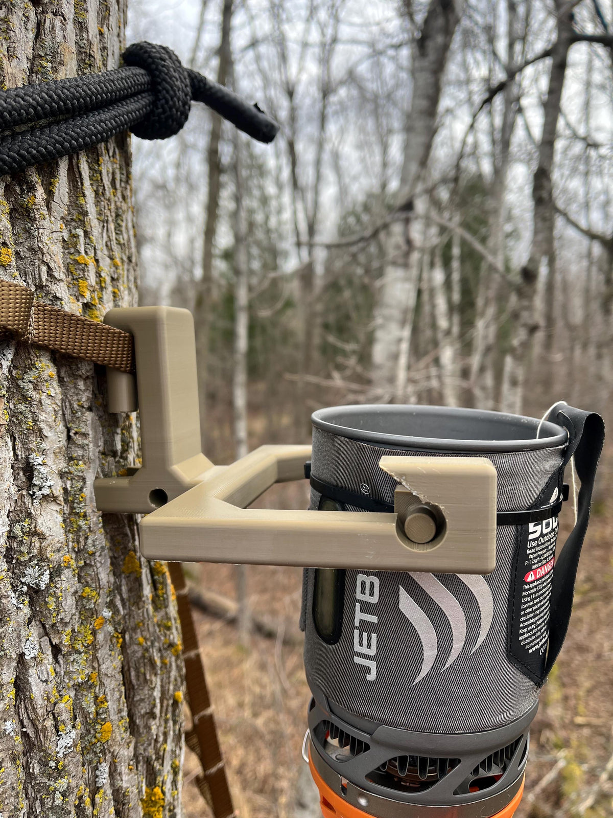 Rapid Boil Stove Hanger for Tree Stands & Saddle Hunters | Hands-Free Backcountry Cooking