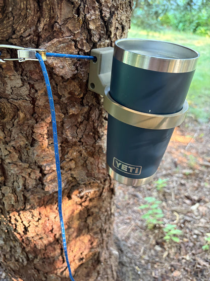 Tree-Mount Tumbler Holder | Hands-Free Drink Holder for Tree Stands, Hunting Blinds & Camp